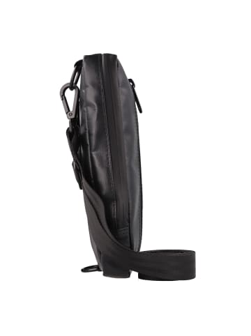 Greenburry Upcycled Tarpaulin Mini Bag Umhängetasche 14 cm in black