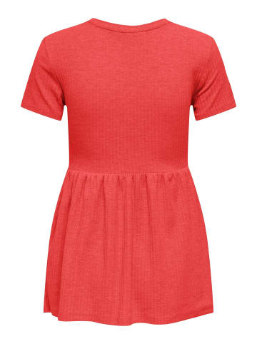 ONLY Top mit Schößchen in Flame Scarlet