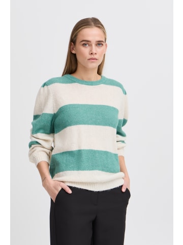 ICHI IHDUSTY LS STRIPE regular fit in Beryl Green
