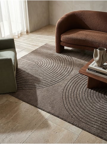 KADIMA DESIGN Teppich Kurzflor Geometrisch pflegeleicht Wohnzimmer Schlafzimmer Flur in Braun