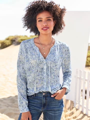 Heine Druckbluse in kalkmint-graphit-bedruckt