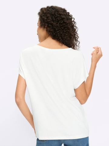 Heine Kurzarmshirt in ecru-taupe-bedruckt