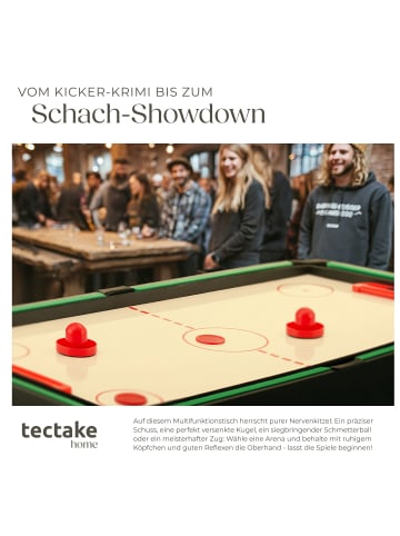 tectake Multigame-Tisch, umfangreiches Zubehörset, 125 x 123 x 83 cm