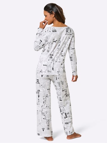 WITT WEIDEN Schlafanzug in weiß-schwarz-bedruckt