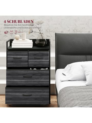 HOMCOM Kommode-60L x 29B x 85H cm-Schwarz