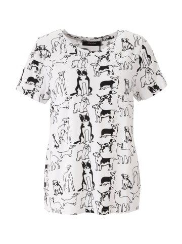 Aniston CASUAL T-Shirt in weiß-schwarz
