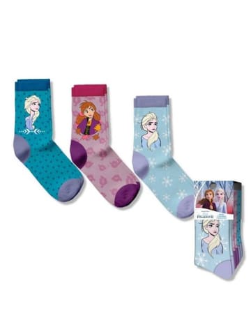 Kids Licensing Socken mit attraktivem Muster 3 Paar Frozen Elsa Anna 3 Jahre