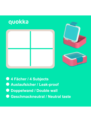 COFI 1453 Quokka Twist Kids Brotdose Doppelwand Kinder Lunchbox 4-Fächer in Mehrfarbig