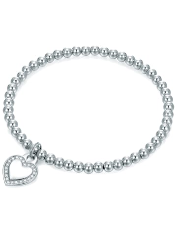 Lulu & Jane Armband Herz Messing Zirkonia in silber