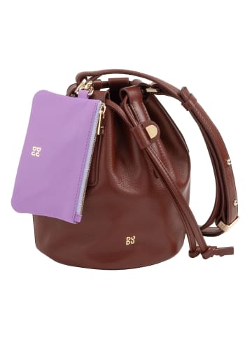 DuDu Filicudi Beuteltasche Leder 14 cm in coffee brown
