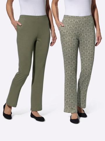 Sieh an! Freizeithose in khaki + khaki-bedruckt