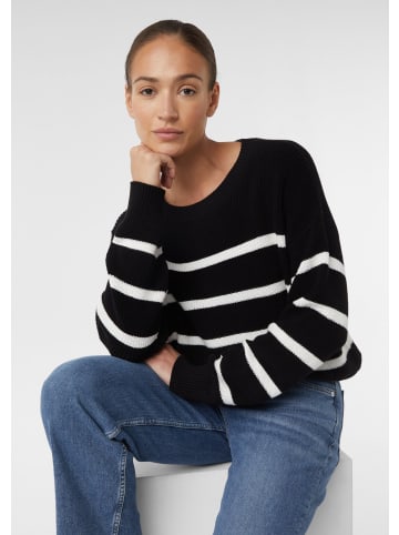 comma CI Strickpullover langarm in Schwarz-weiß