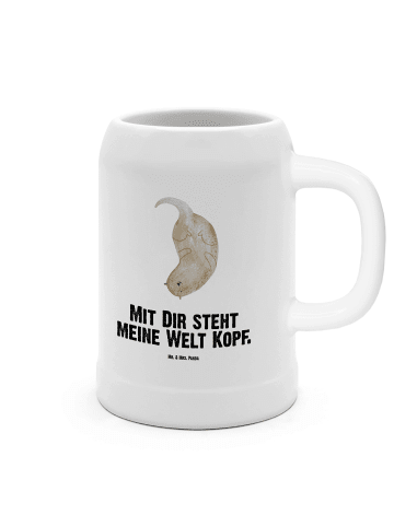 Mr. & Mrs. Panda Bier Humpen Otter Kopfüber mit Spruch in Weiß