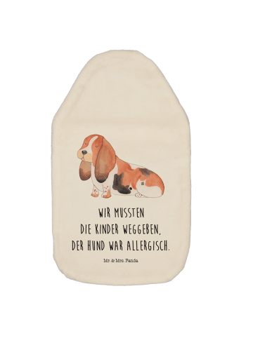 Mr. & Mrs. Panda Wärmflasche Hund Basset Hound mit Spruch in Weiß
