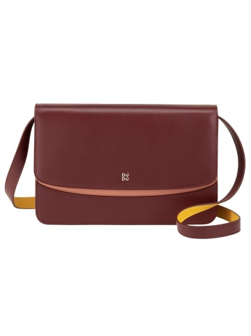 DuDu Schultertasche Leder 29 cm in burgundy