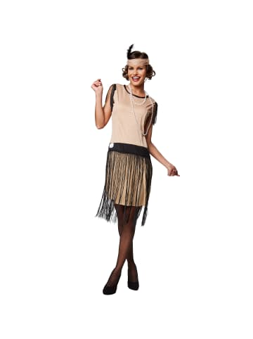 tectake Schönes Kleid im 20er Jahre Stil, schwarz/beige