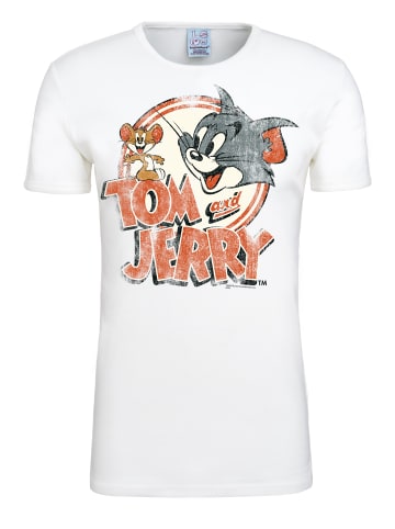 Logoshirt T-Shirt Tom & Jerry - Logo in altweiss