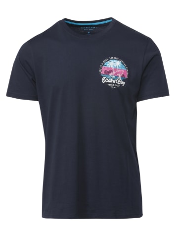 KOROSHI Kurzarm T-Shirt in blau