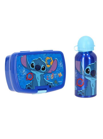 Lilo & Stitch Lilo & Stitch Lunchbox Set mit 400 ml Flasche ideal für Kindergarten in Blau