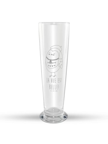 Mr. & Mrs. Panda Bierglas Eule Frankreich mit Spruch in Transparent