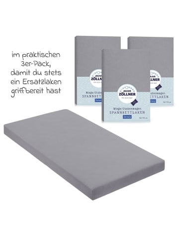 Julius Zöllner Spannbetttuch 3er Pack für kleine in gray