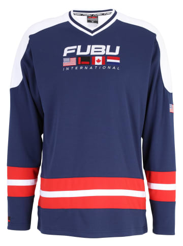 FUBU Longsleeves in navy/white