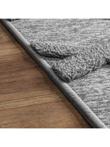 KADIMA DESIGN Waschbarer Teppich waschmaschinenwaschbar Rauten Küche, Flur in Grau