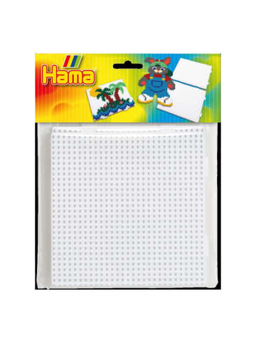 Hama 2tlg. Set: Set Stiftplatten Quadrat für Midi-Bügelperlen in weiß