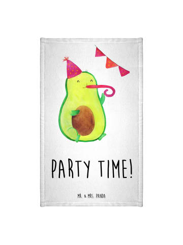 Mr. & Mrs. Panda Gästehandtuch Avocado Party Zeit mit Spruch in Weiß