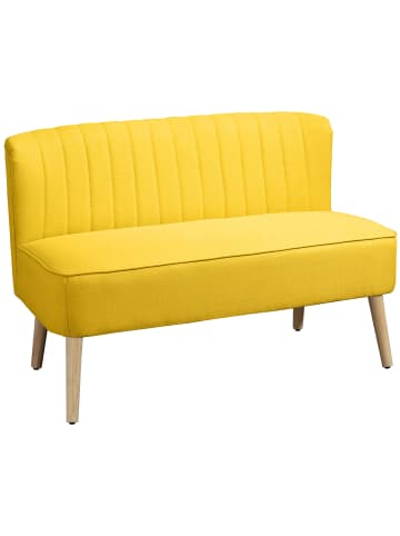 HOMCOM Sofa-117L x 56,5B x 77H cm-Gelb