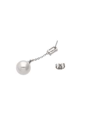 NAEMI Women Earrings in Silver White