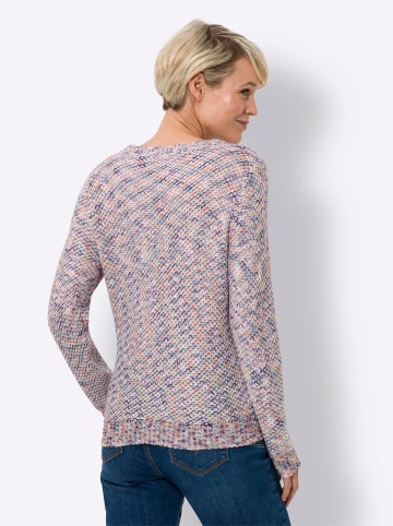 Sieh an! Rundhals-Pullover in weiß-meliert