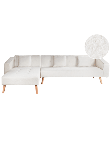 Beliani Ecksofa VADSO in Weiß/Braun - (W) 303 x (H) 72 x (L) 98 cm
