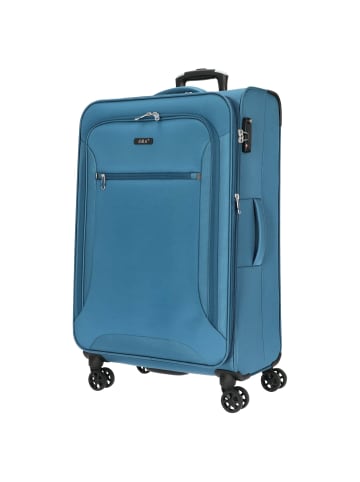 D&N Travel Line 6404 - 4-Rollen-Trolley L 78 cm (blau) in petrol