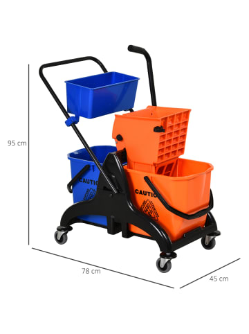 HOMCOM Putzwagen-78L x 45B x 95H cm-Mehrfarbig