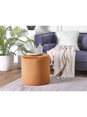 Beliani Pouf LOVETT in Orange - (W) 47 x (H) 46 x (L) 47 cm