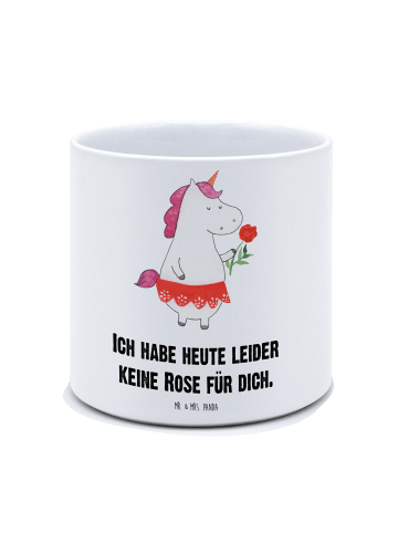 Mr. & Mrs. Panda Blumentopf Einhorn Dame mit Spruch in Weiß