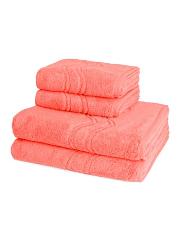 Ross 2 X Handtuch 2 X Duschtuch im Set Cashmere feeling in Flamingo