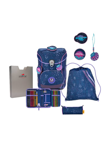 DerDieDas Schulranzen Set 5-tlg. Ergoflex Easy Deep Ocean 2023 in blau
