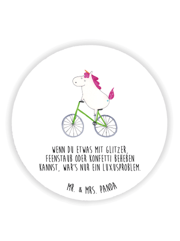 Mr. & Mrs. Panda magnet Einhorn Radfahrer mit Spruch in Weiß