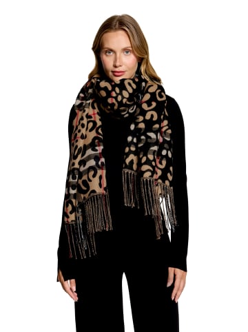 Betty Barclay Winterschal mit Fransen in Camel/Black