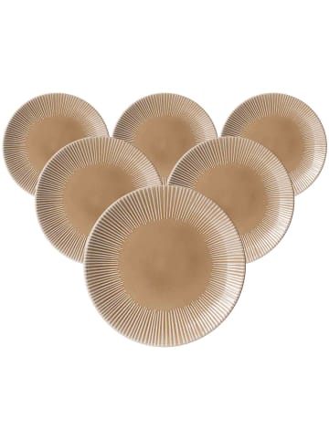 Ritzenhoff & Breker 6er Set Speiseteller Banda in ø 27 cm in Beige