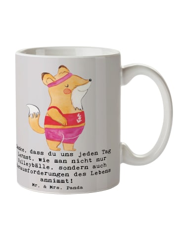 Mr. & Mrs. Panda Tasse Volleyball Trainerin Inspiration mit Spruch in Grau Pastell