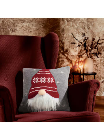 REDBEST Kissenhülle in grau-rot