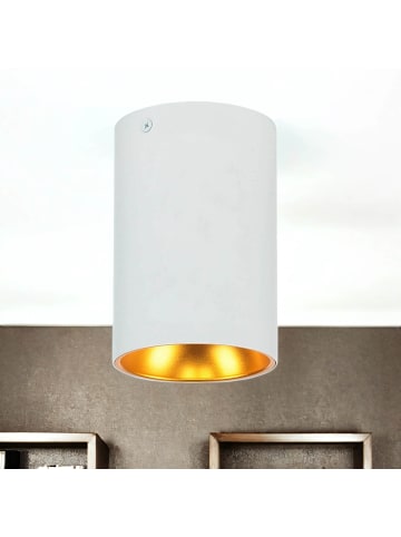 Licht-Erlebnisse Deckenlampe Ø 9.5 x (H)12.5 cm in Weiß Kupfer-Gold