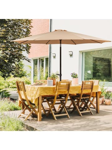 ABRIHOME Sonnenschirme in Khaki Ø300 cm knickbar für Garten Balkon Strand
