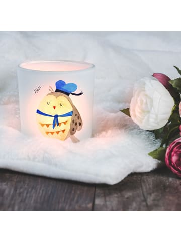 Mr. & Mrs. Panda Kerzenglas Eule Matrose ohne Spruch in Transparent