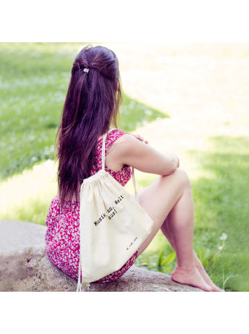Mr. & Mrs. Panda Tasche Musik an, Welt aus!... mit Spruch in Creme