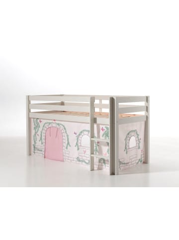 58 aufm Kessel KINDERBETT Karolina 210x114x106 Massivholz Weiß Textilset Burg 1