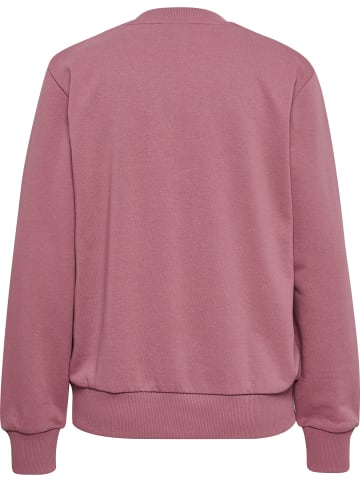 Hummel Sweatshirt mit Stickerei und Rundhals in Taupe Rosé